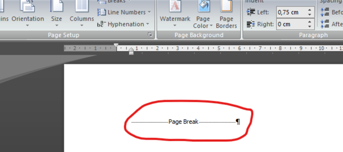 Menghapus Page Word Dengan Page Break
